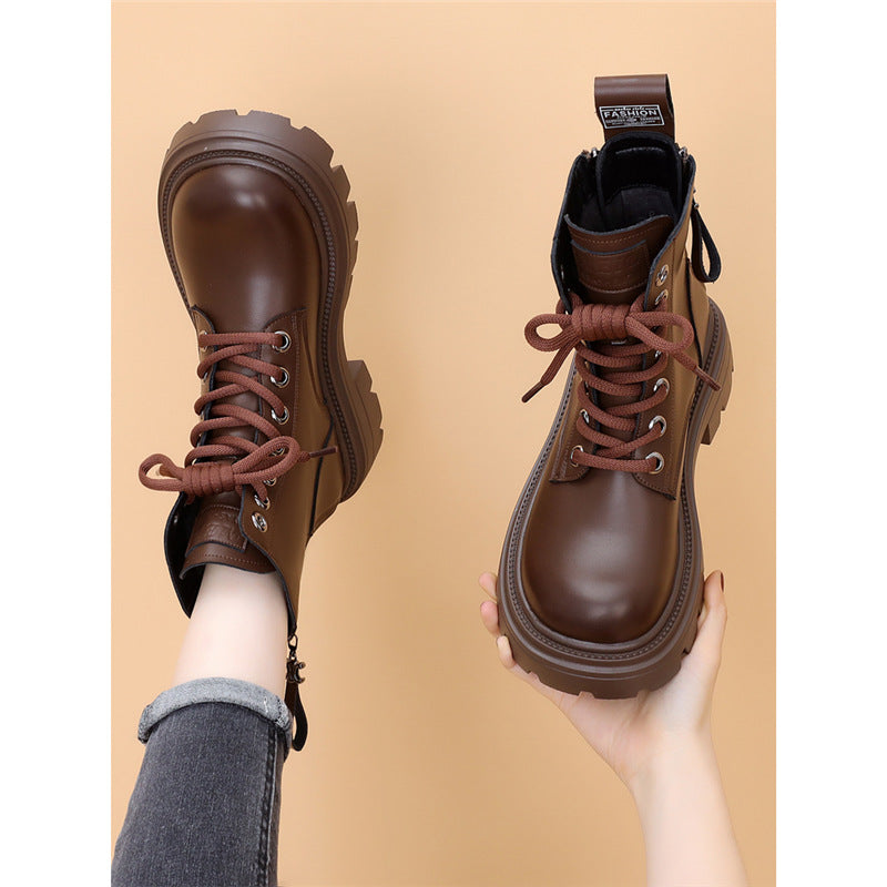 Women's Martin British Thick-soled Short Small Size Women's Leather Boots