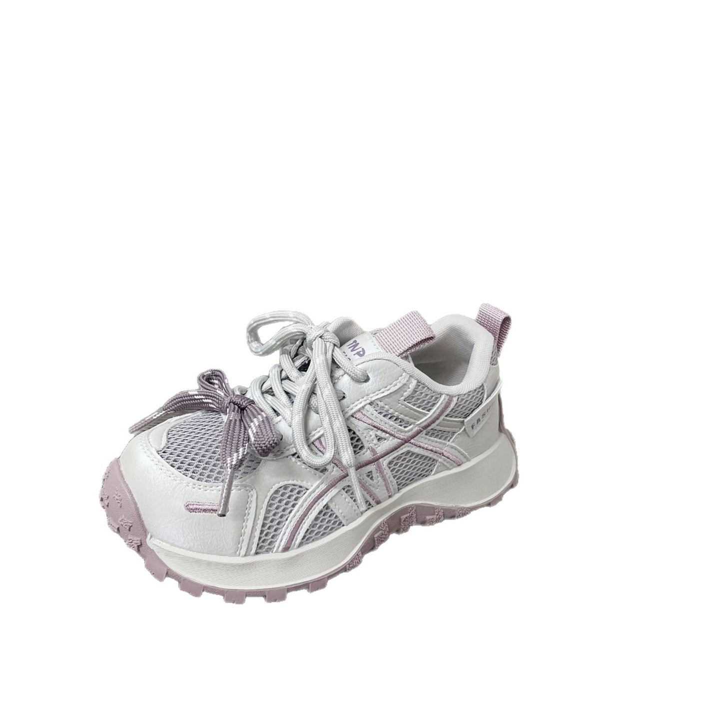Rope Decorative Splicing Single Mesh Breathable Children's Sports Shoes