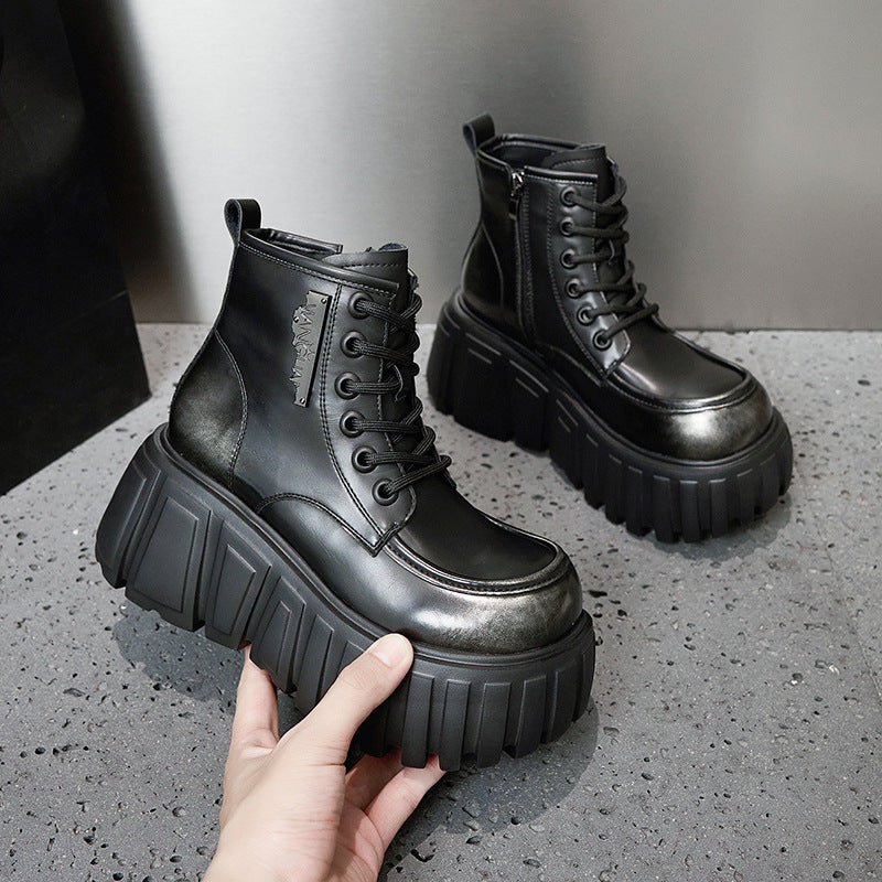 Women's Platform Martin Height Increasing Insole Female Boots