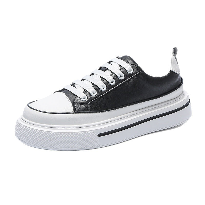Men's White Thick-soled Four Green National Fashion Men's Board Shoes