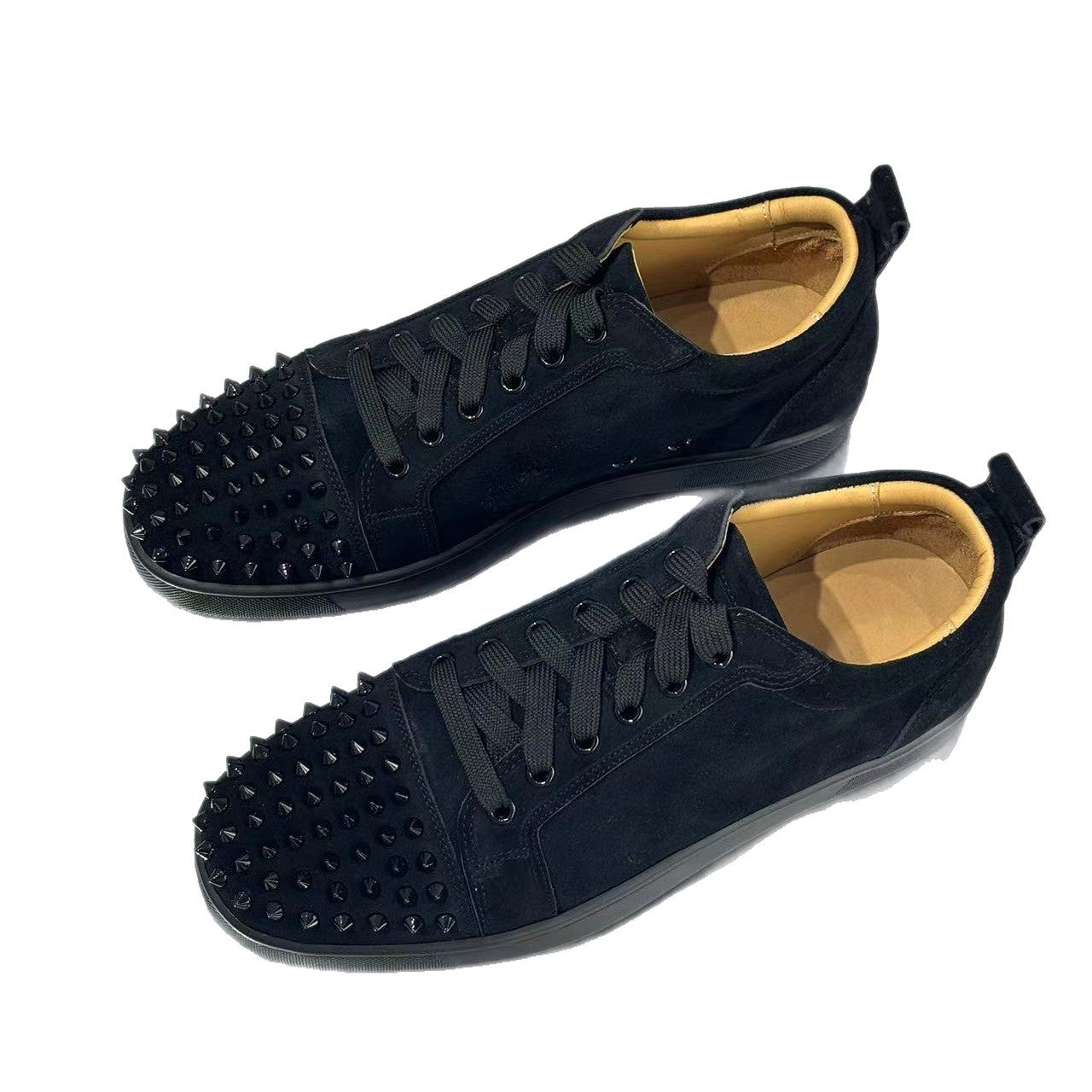 Men's Black Low Top Rivet Fashion Flat Men's Shoes