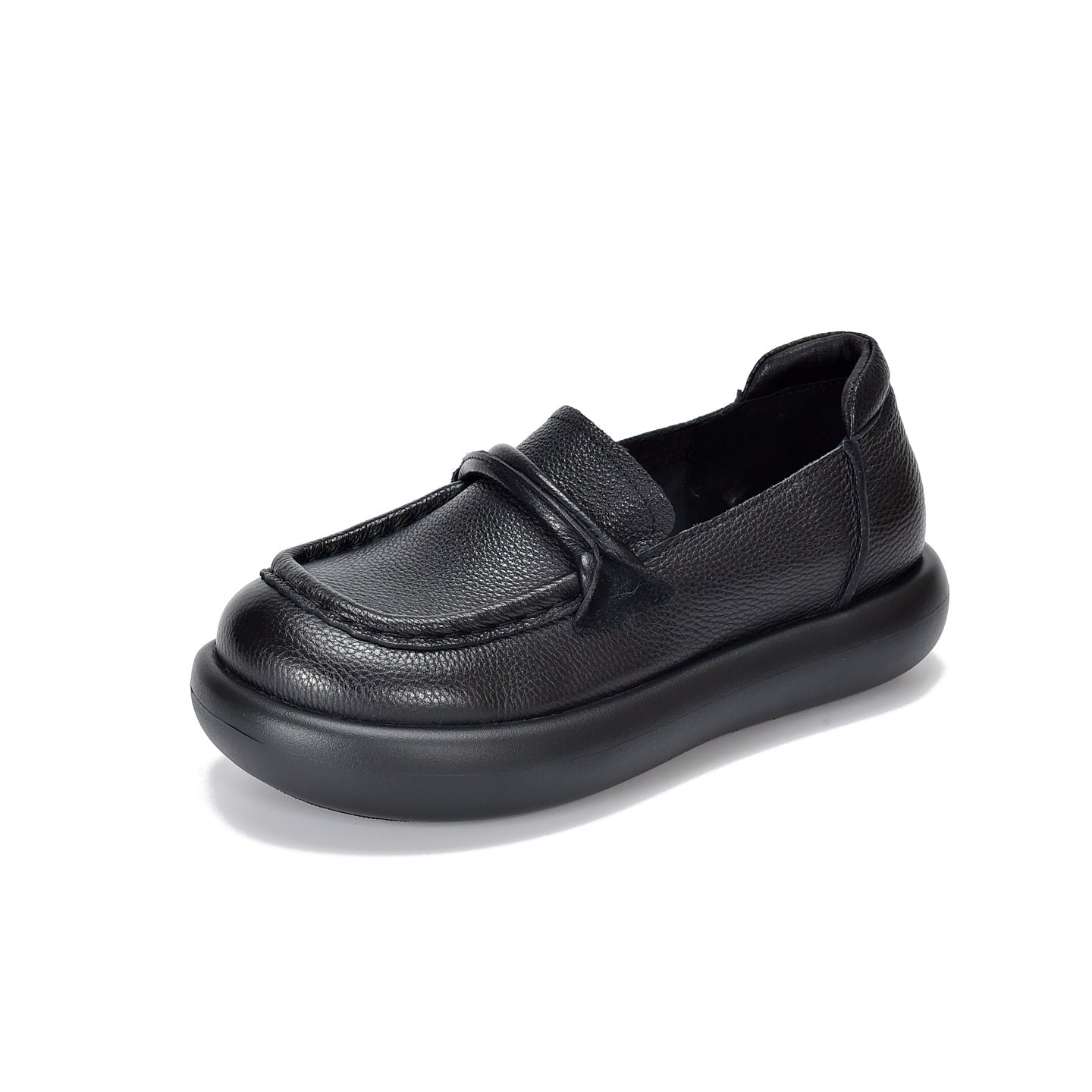 Women's Spring First Layer Cowhide Bread Simple Genuine Loafers