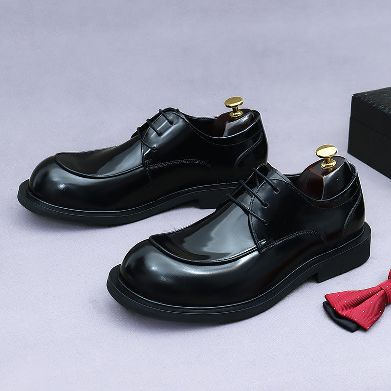 Men's Big Head Derby For Business Formal Wear Leather Shoes