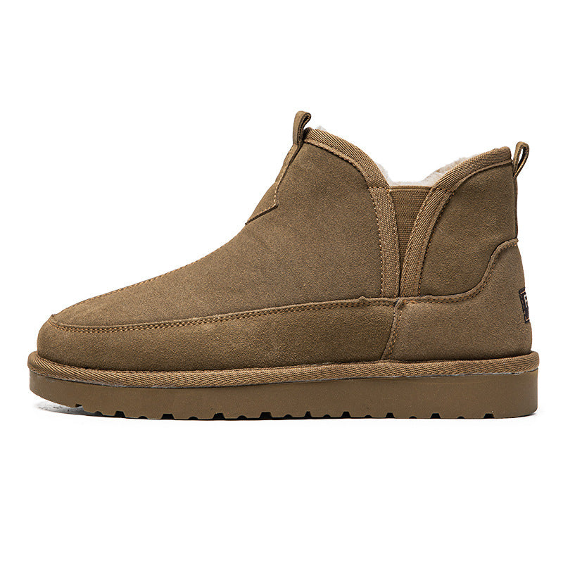 Men's Winter Fleece-lined Thickened Bread Genuine Versatile Snow Boots