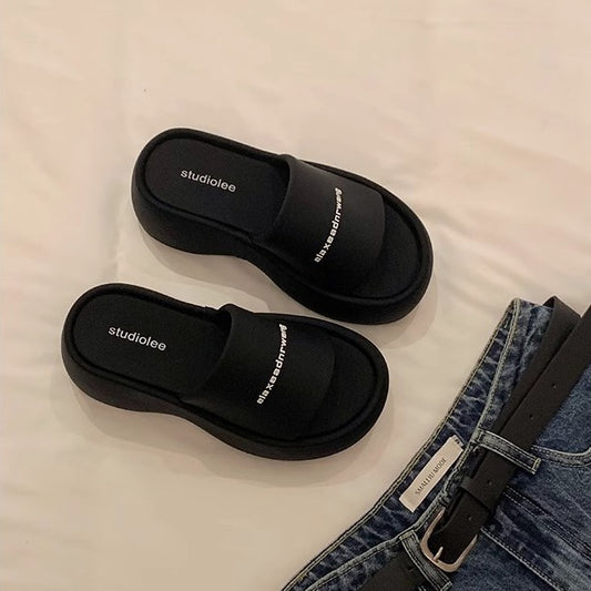 Round Head Letters Figure Flattering Word Slippers