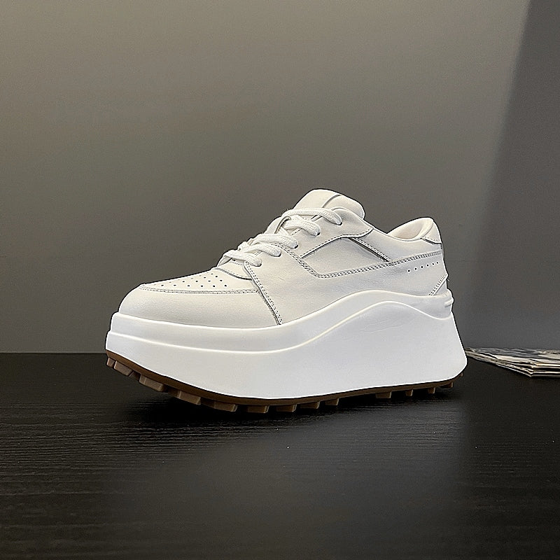 White Height Increasing Platform Muffin Small Fashion Casual Shoes