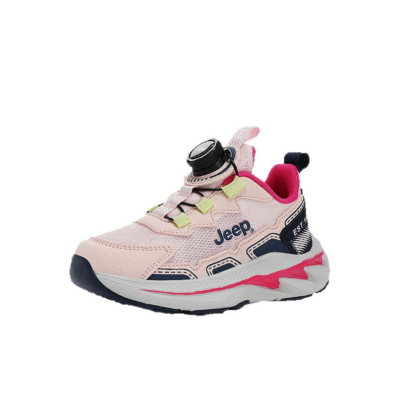 Children's Spinning Button Mesh Breathable Dad Light Sneakers