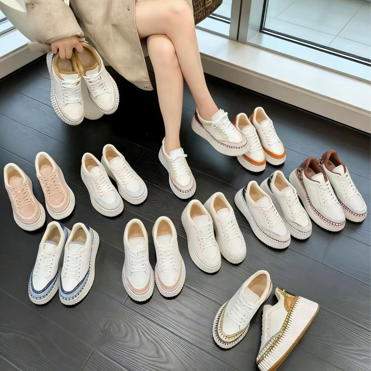 Women's Trend Elevator Wild Biscuit Shape Round Toe Women's Casual Shoes