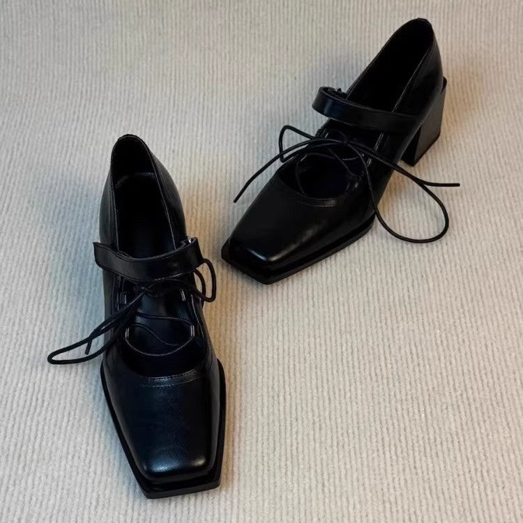 Women's Jane Chunky Square Toe High Commute Women's Fashion Shoes