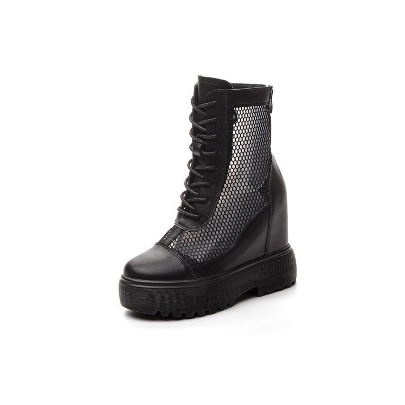 Women's Genuine Elevator Short Mesh Martin Roman Sandals