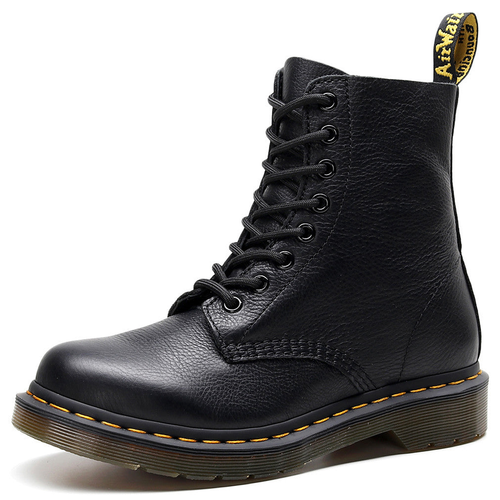 Women's & Men's Martin Motorcycle Slit Beads Couple Ankle Round Head Plus Women's Leather Boots