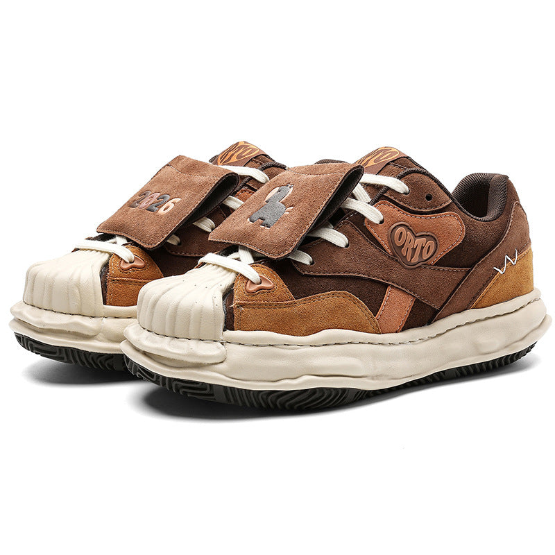 Women's & Men's Dissoed Retro Platform Hight Increasing Board Asymmetric Mandarin Duck Fashion Men's Casual Shoes