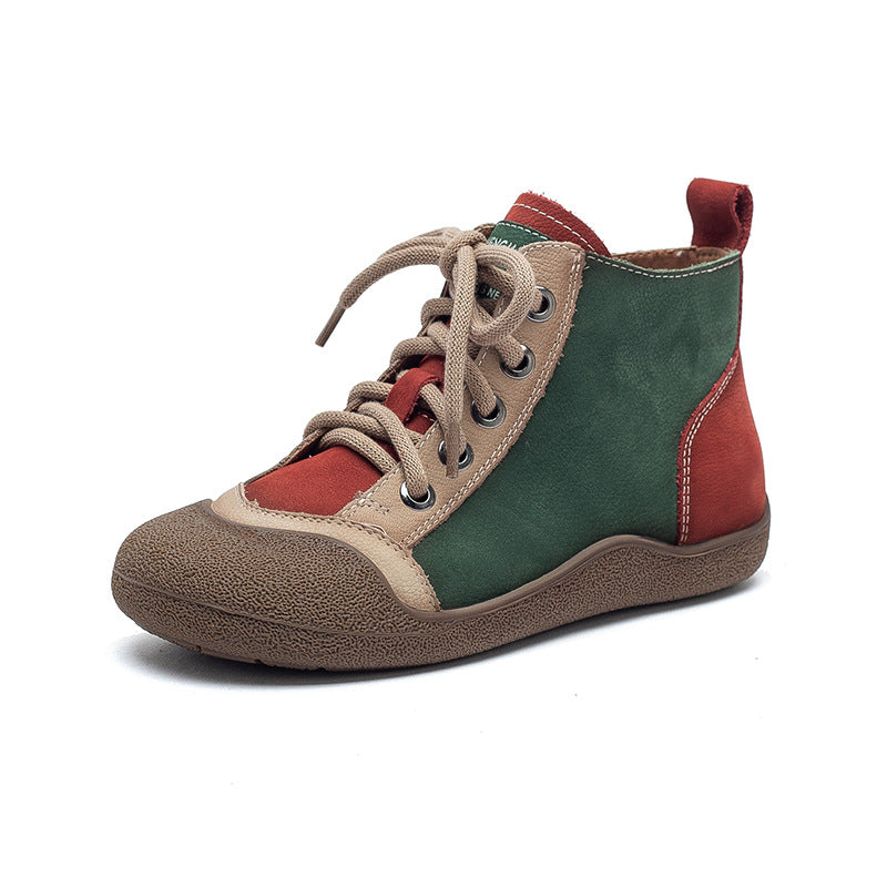 Women's Color Matching Top Layer Lightweight Single-layer Ankle Comfortable Fashion Women's Casual Shoes