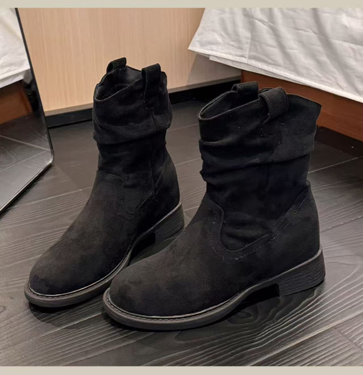 Women's Short For Pile Style Retro British Women's Leather Boots