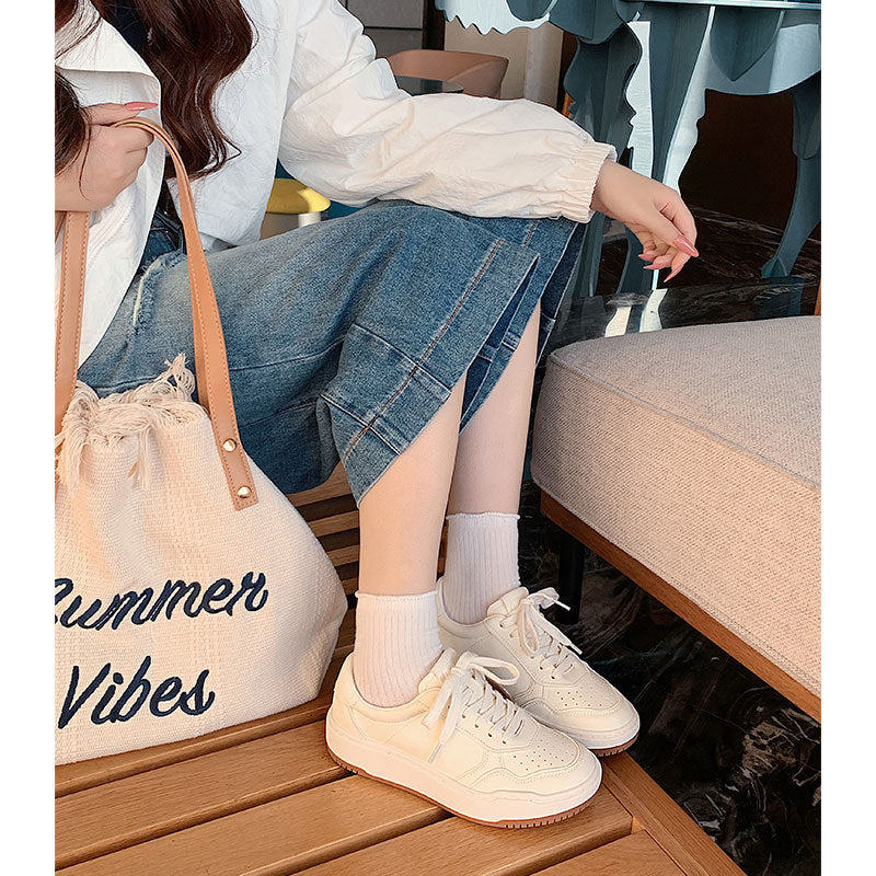Women's Bottom White Autumn Breathable Lace Up Women's Casual Shoes