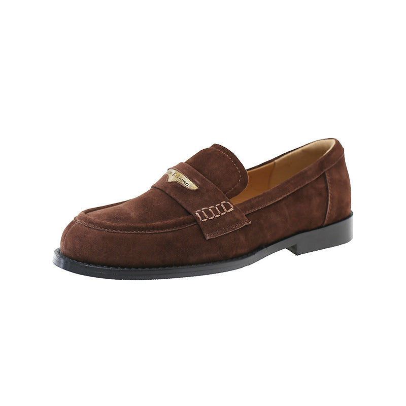 Women's Seagull Slip-on Sheepskin Black Genuine For Loafers