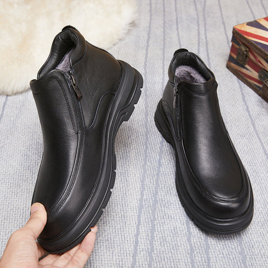 Men's Slip On Cotton Comfortable Warm Side Boots