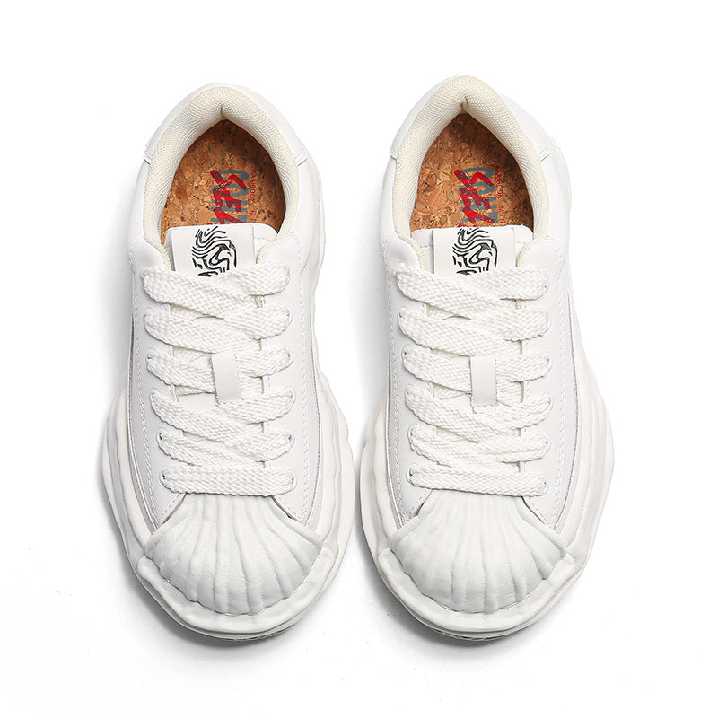 Design Embroidery Shell Toe Dissoed Thick-soled Easy Sneakers