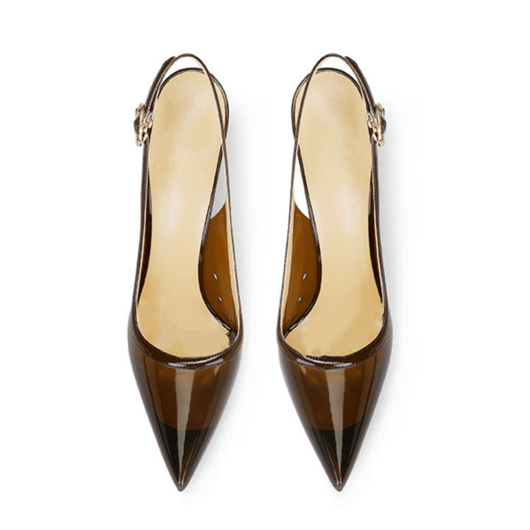 Shallow Mouth Back Strap Side Empty Stiletto Heels