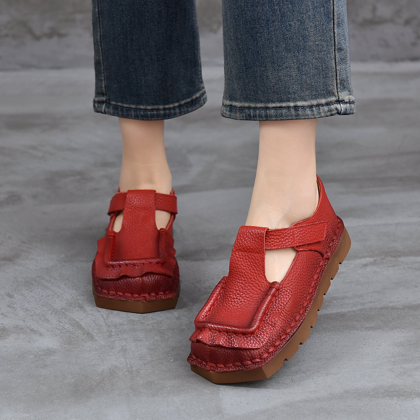 Women's Retro British Style Elastic Mouth Small Women's Casual Shoes