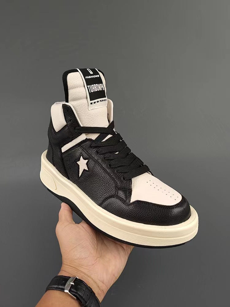 Women's & Men's Plus Size Full Grain Cow Platform Sneakers