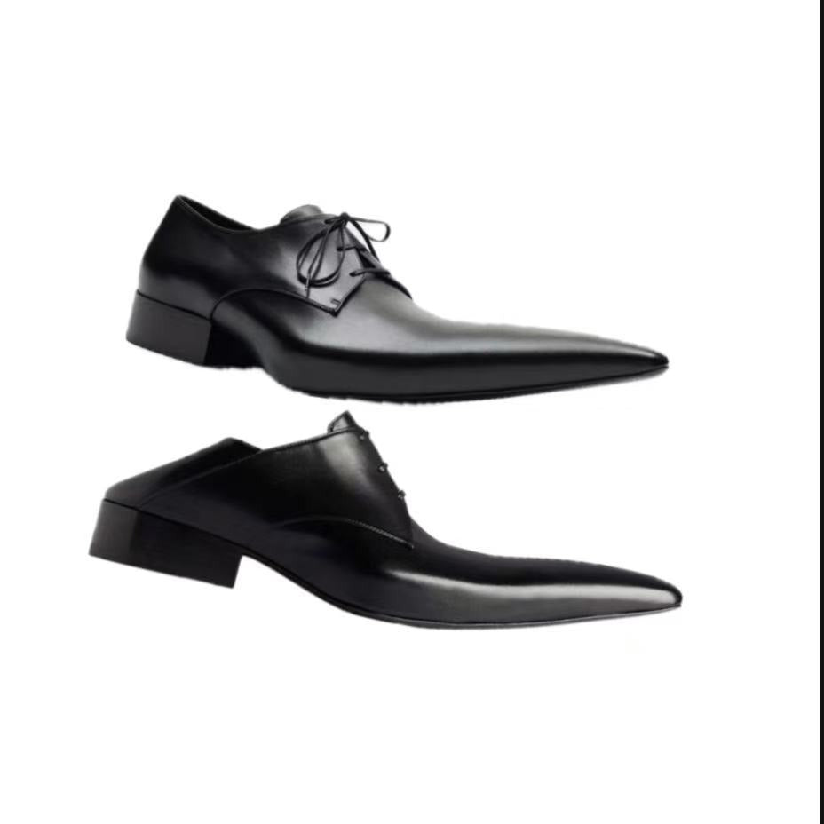 Paris Series Fashion Pointed Toe Derby Leather Shoes