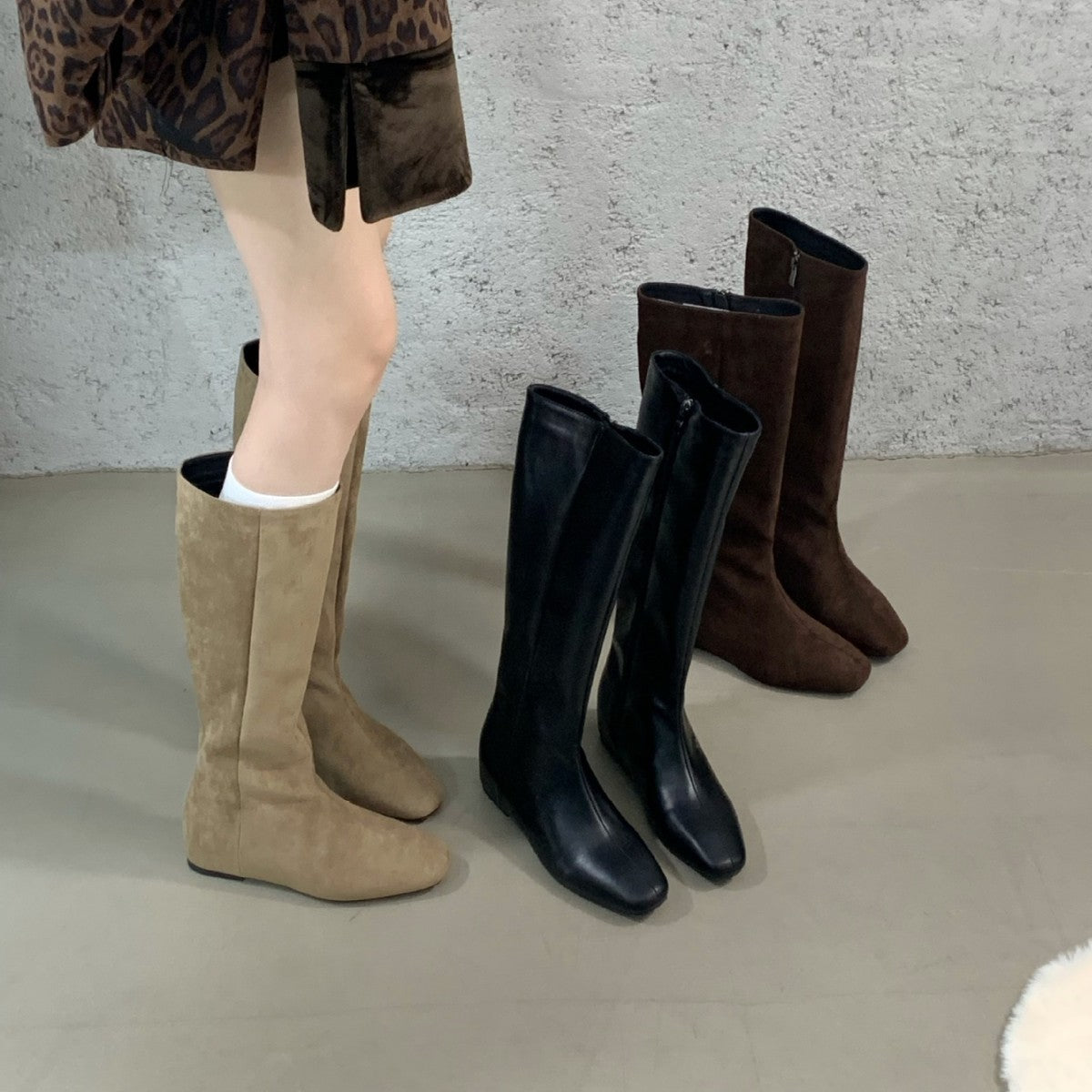 Women's Excluding Tax Height Increasing Insole Long Female Flat Boots
