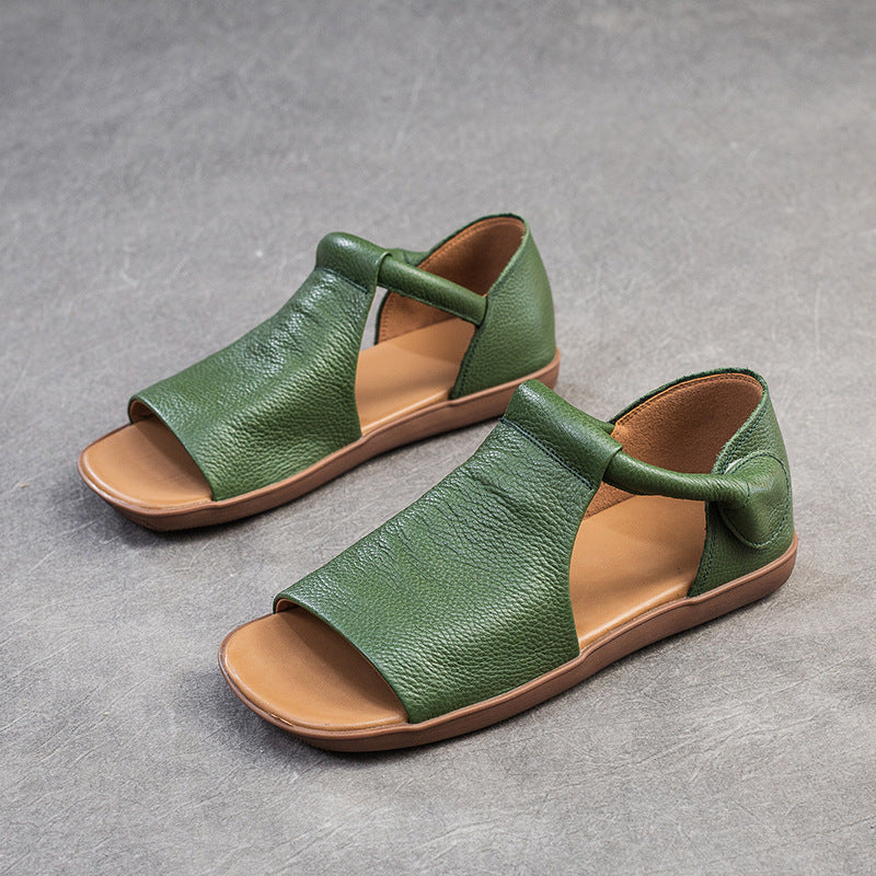 Women's Shu Summer Peep Toe Bottom Hollowed Soft Surface Top Layer Sandals