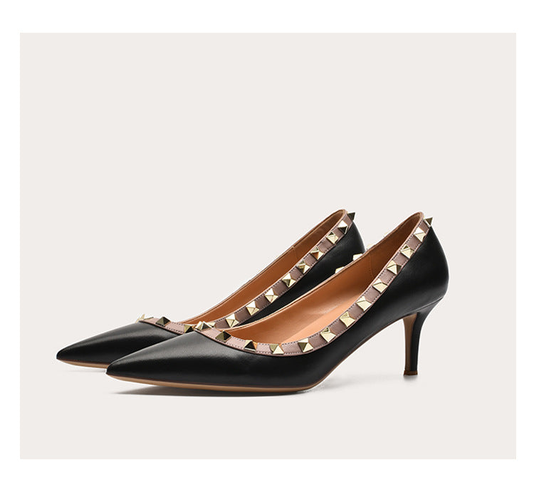 Women's Korean Patent French Nude Low-cut Stilettos Women's Shoes