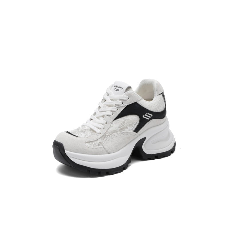 Women's Insole Lace Mesh Dad Summer Breathable Sneakers