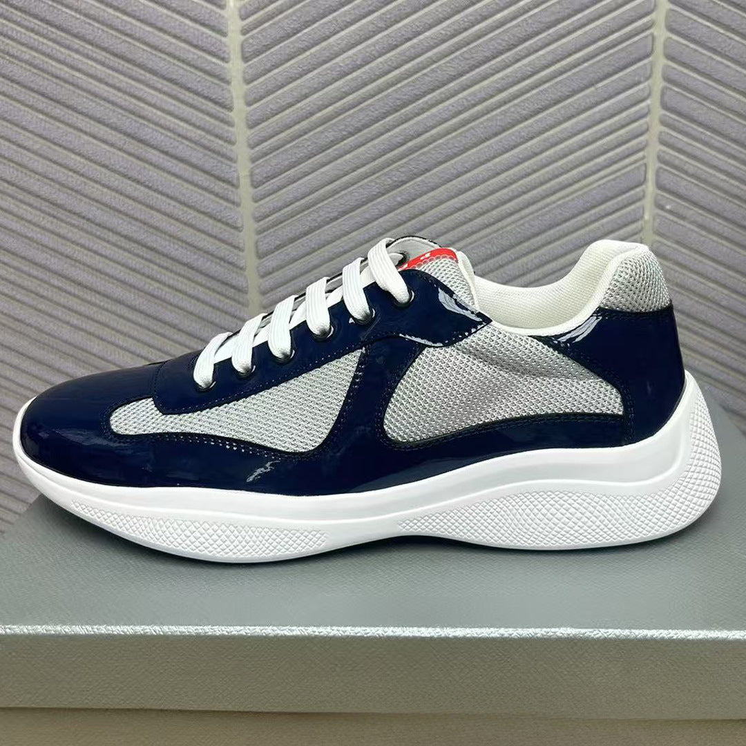 Men's Fashionable High-grade Cowhide Mesh Breathable Board Men's Shoes