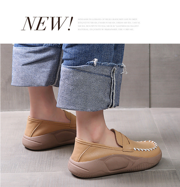 Women's Platform Soft Korean Style Slip-on Lofter Casual Shoes