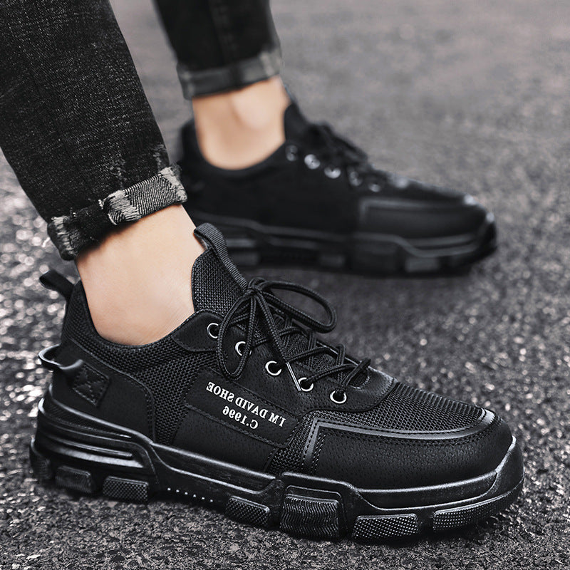 Men's Black Board Trendy Sports Breathable Spring Sneakers