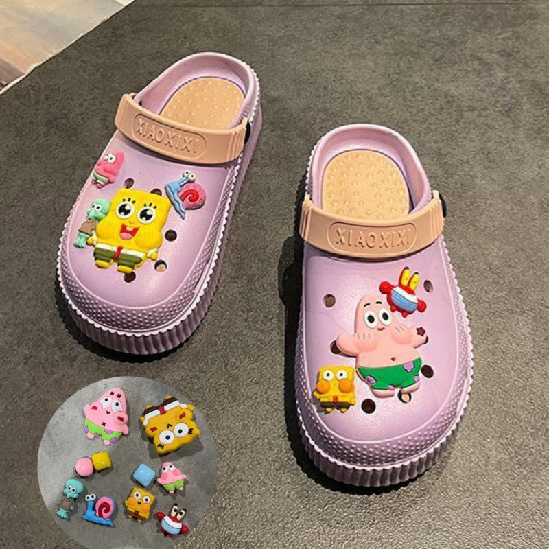 Beach Cartoon Cute Platform Two-way Summer Women's Shoes