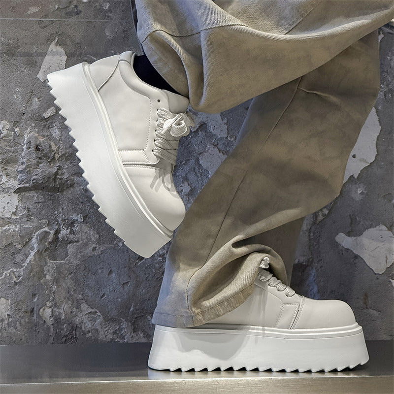 Niche Design Thick Bottom Hight Increasing Big Head Men's Board Shoes