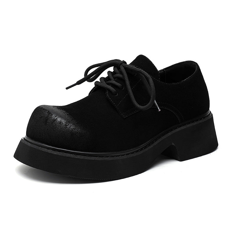 Men's Trendy Retro Big Head Thick Bottom Hight Leather Shoes