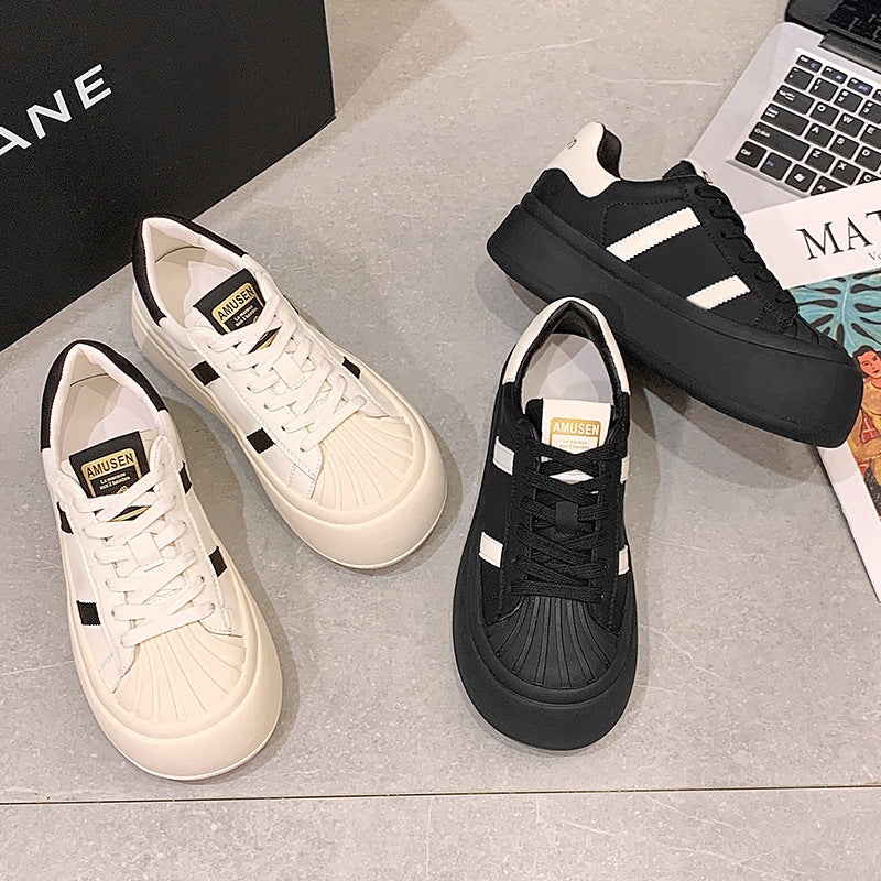 Women's Genuine Autumn Promotion Lace Color Block Casual Shoes