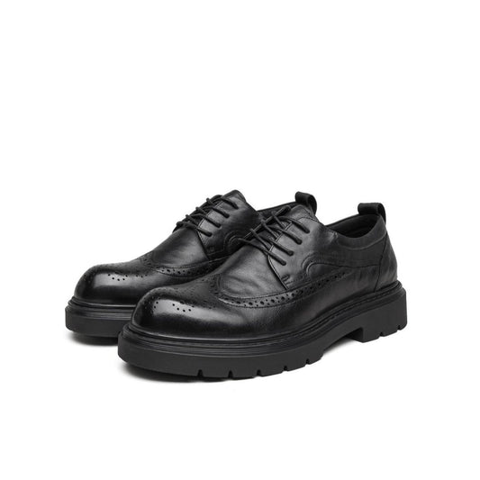 Men's Winter Brogue Craft First Layer Cowhide Leather Shoes