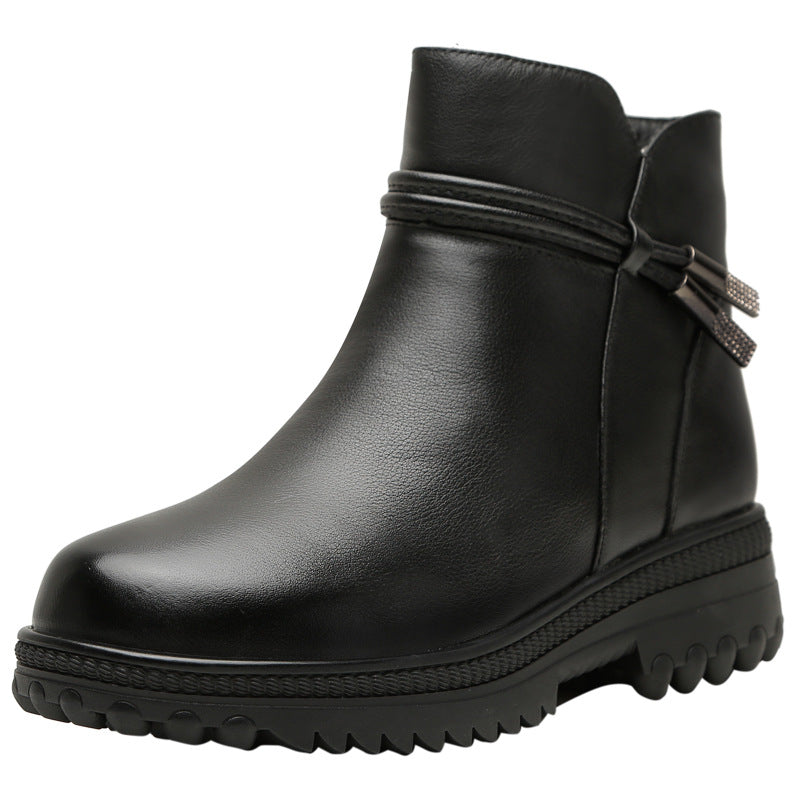 Women's Fur Integrated Plus Veet Thick Cotton Warm First Layer Snow Boots