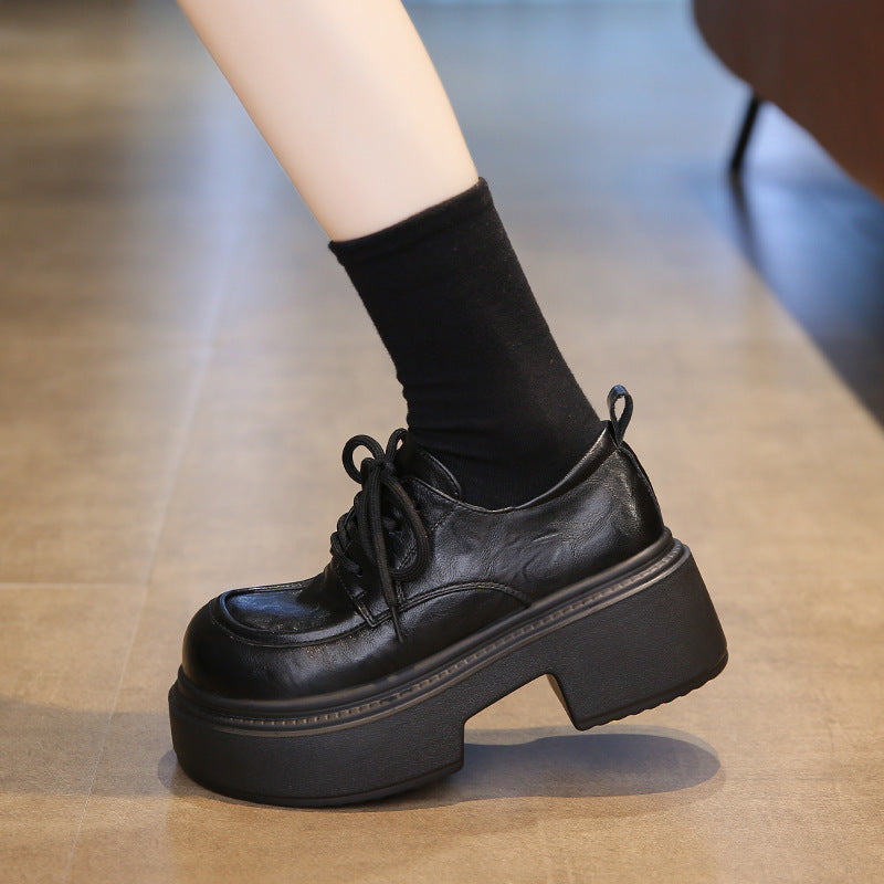 Women's Platform Genuine British Style Pumps Small Loafers