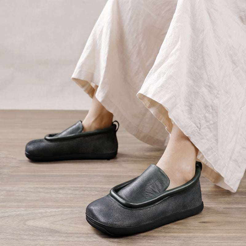 Women's Round Toe Flat Back To Ancient Times Classic Retro Brushed Women's Casual Shoes