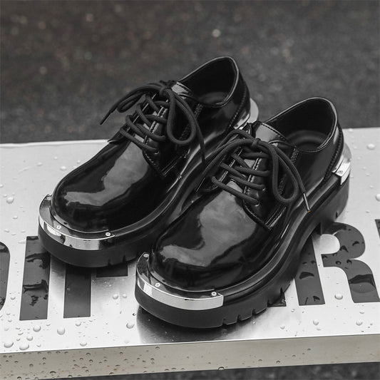 Men's Height Increasing British Style Martin Low Leather Shoes