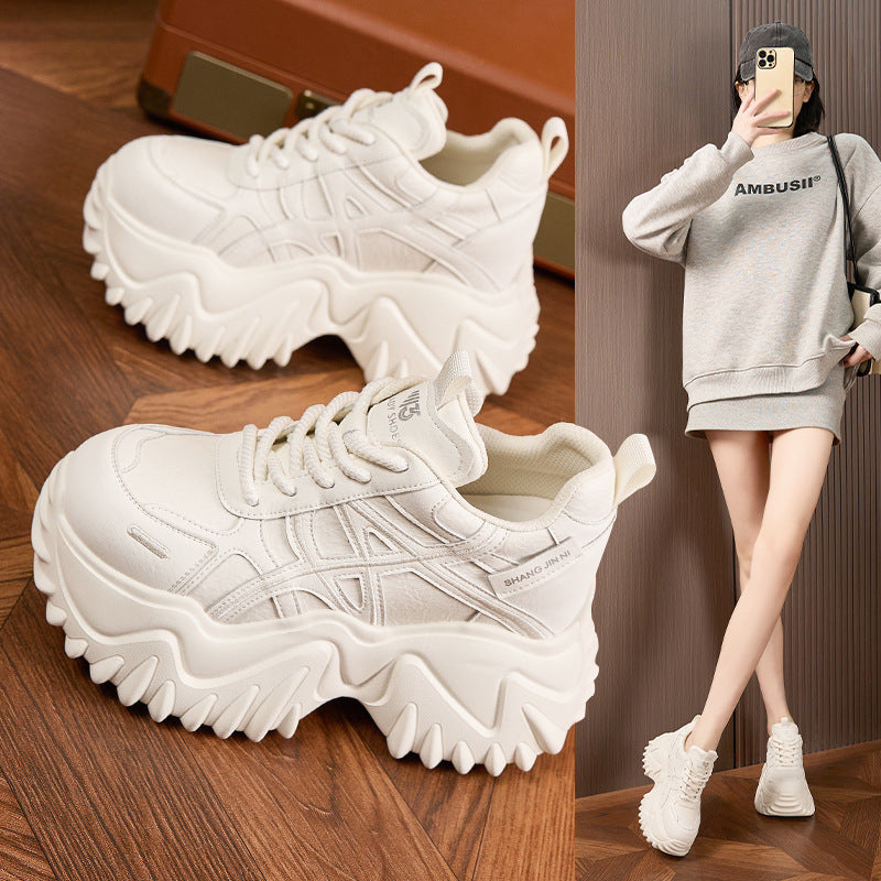 Women's Platform Dad Spring Fashionable Small Height Increasing Women's Sports Shoes