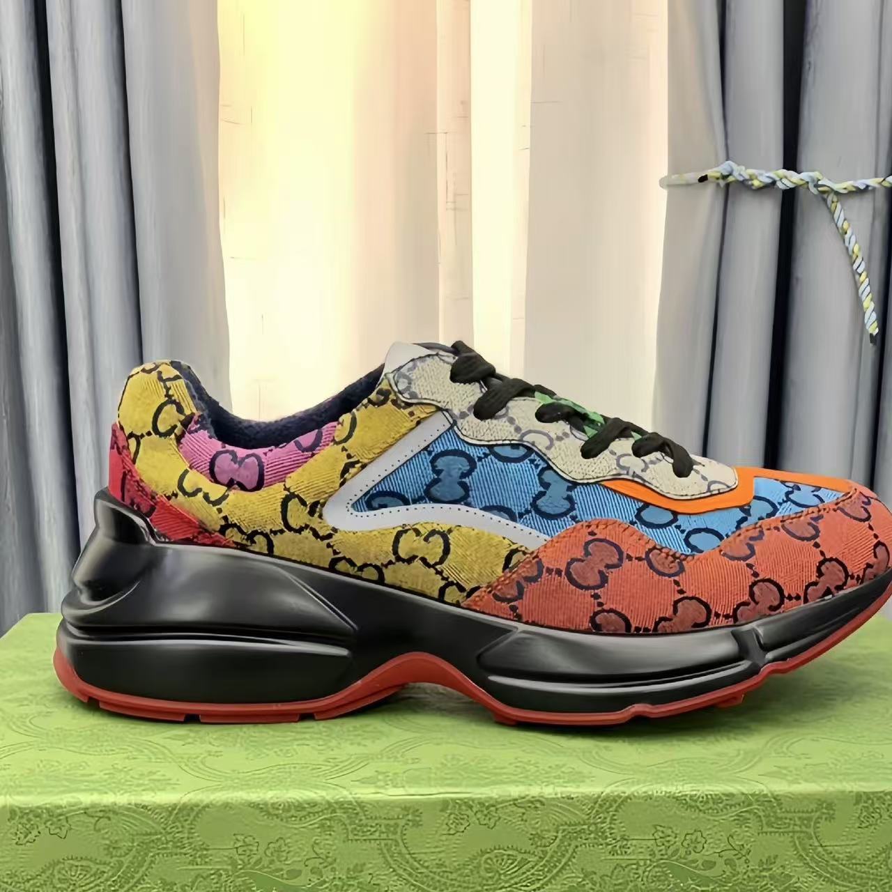 Women's Color Matching Printed Thick Bottom Not Women's Sports Shoes