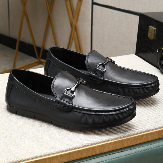 Men's Layer Cowhide Slip-on Comfortable Breathable Low Loafers/doug Shoes