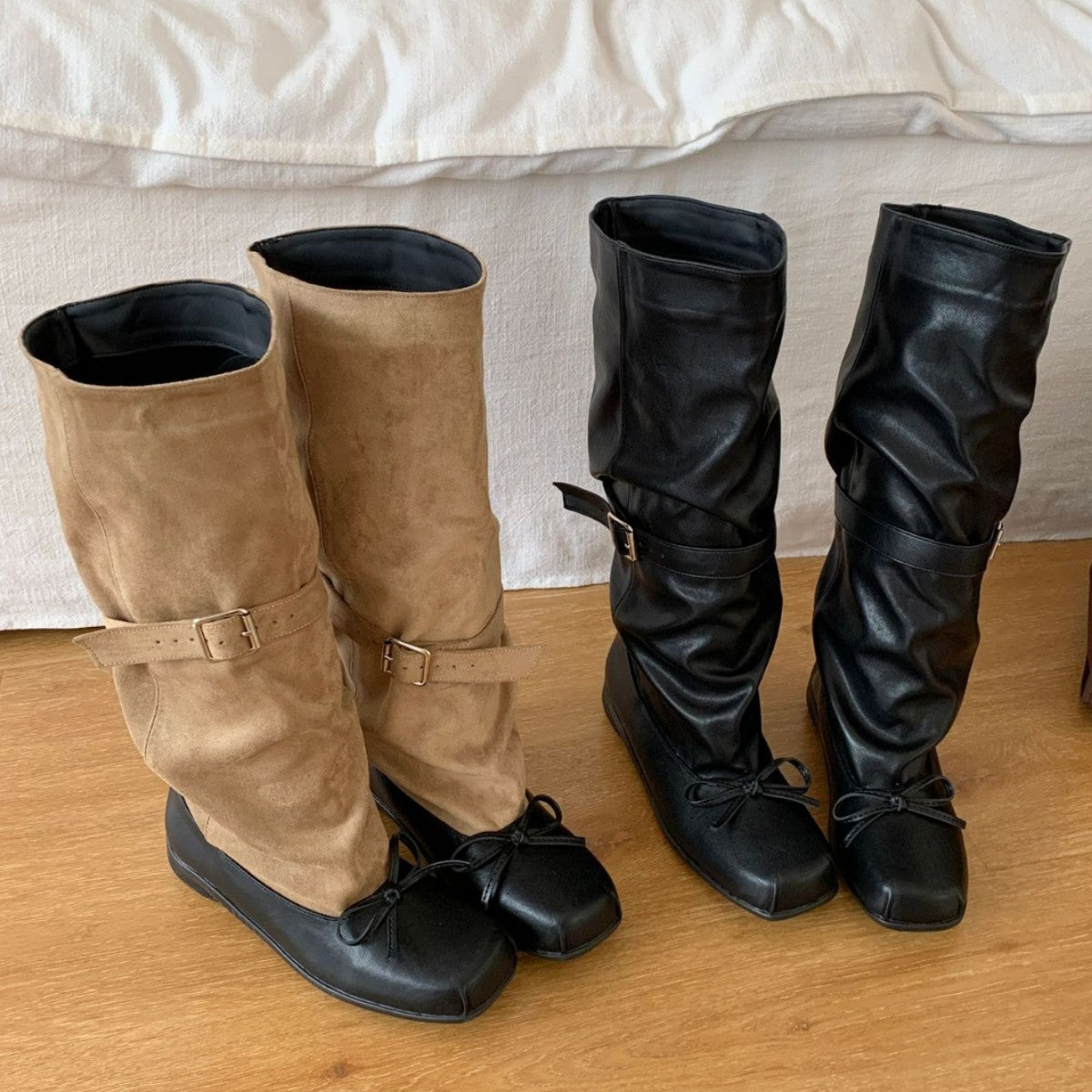 Version Personality Ballet Style Genuine Long Female Bow Boots