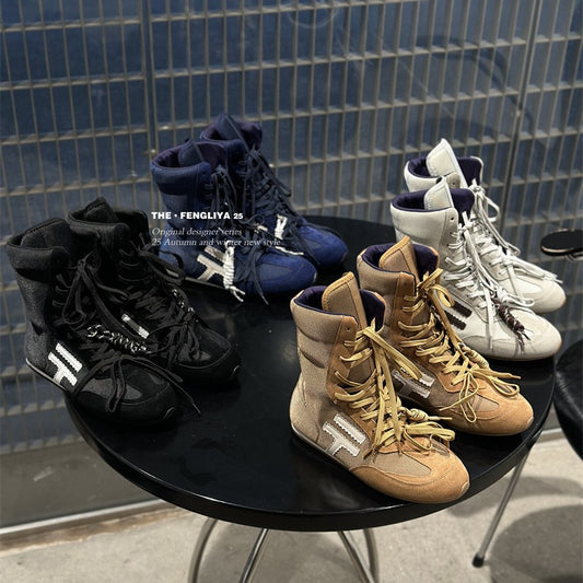 Style Vintage Martin Sports Short Boxing Round Boots