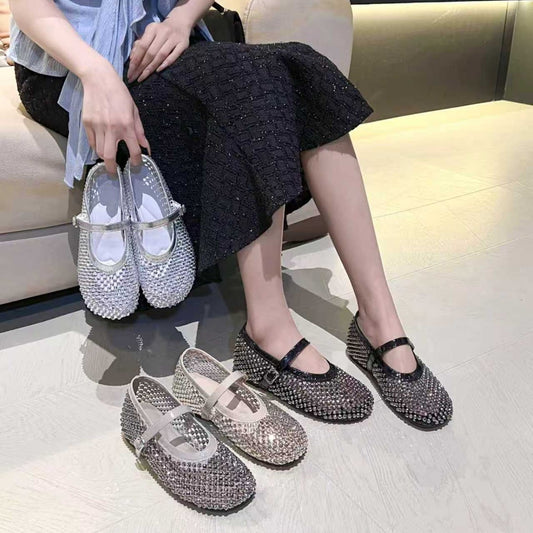 Women's Diamond Round Toe Flat Roman With Skirt Platform Sandals