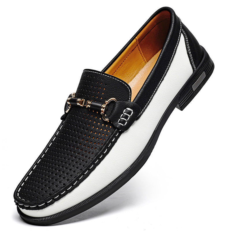 Men's Doug Large Size Korean Style Lazy Leather Shoes