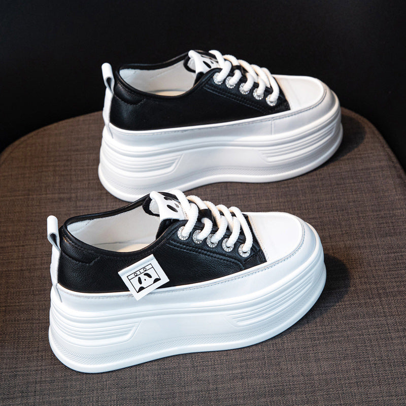 Women's Genuine Elevator White Thick Bottom Small Sports Women's Casual Shoes